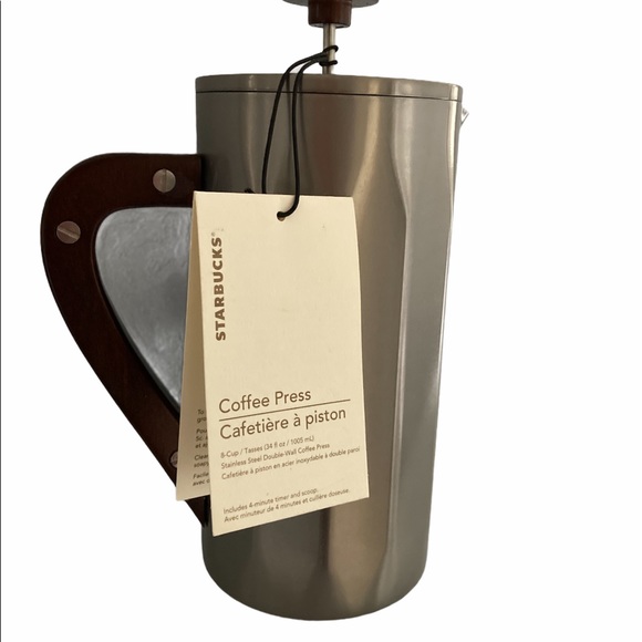 Starbucks French Press • Stainless Steel & Wood